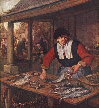  peintre Tableau - Le genre Fishwife Hollandais peintres Adriaen van Ostade